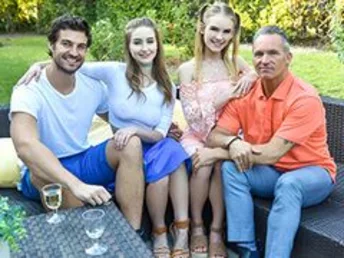 They can go out and party if, and only if, they put out first. Natalie chokes on Laneys dads cock, taking him all the way down to the base of his schlong while she gasps in delight. In the meantime, Laney gets her pussy boinked by Natalies dad and likes e
